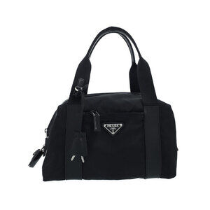 Prada Tessuto Vela Handbag nylon leather Black